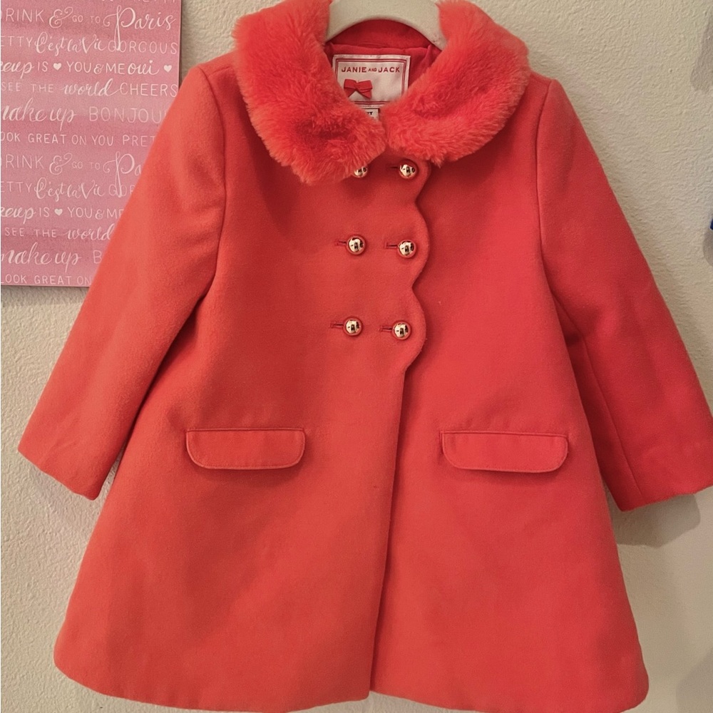 Janie and Jack Faux Fur Girl’s Coat - Size 2